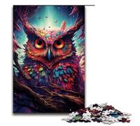 1000 Piece Jigsaw for Adults Future Colorful Psychedelic Owl Puzzle for Kids Wood Puzzle Educational Game for Adult 75x50cm