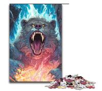 1000 Piece Jigsaw for Adults Giant Bear Attack Puzzle Game Perfect Decoration for Teens Age 14 Years Up 75x50cm