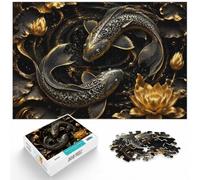 1000 Piece Jigsaw for Adults, Golden Koi Fish Japan Art, 1000pcs (40x28cm) | For a puzzle gift during the festive season, this adult jigsaw puzzle with 1000 pieces fits long December evenings.