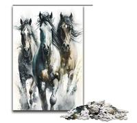 1000 Piece Jigsaw for Adults Group of Arabian Stallions Puzzle GamePerfect Decoration for Teens Age 14 Years Up 75x50cm
