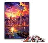 1000 Piece Jigsaw for Adults Hong Kong Is Surrounded by SplattersLots of Coloured Puzzle Game Perfect Decoration for Teens Age 14 Years Up 75x50cm