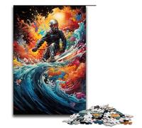 1000 Piece Jigsaw for Adults Jigsaw Astronaut Surfing Puzzle Wall Decoration Stress Reliever 75x50cm