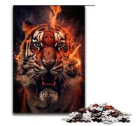 1000 Piece Jigsaw for Adults Jigsaw Fire Tigers Puzzle Wall Decoration Suitable for Desktop Decoration 75x50cm