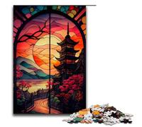 1000 Piece Jigsaw for Adults Jigsaw Japan in Stained Glass Puzzle Wall Decoration Suitable for Desktop Decoration 75x50cm