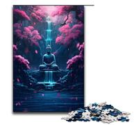 1000 Piece Jigsaw for Adults Jigsaw Japanese Buddha Waterfall Puzzle Wall Decoration Stress Reliever 75x50cm