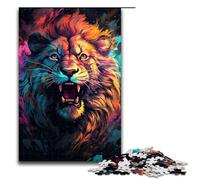 1000 Piece Jigsaw for Adults Jigsaw The Colorful And Psychedelic King of Beasts Puzzle Wall Decoration Suitable for Desktop Decoration 75x50cm