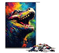 1000 Piece Jigsaw for Adults Jigsaw There Are Lots of Colorful Splashes Around The Crocodil Puzzle Wall Decoration Stress Reliever 75x50cm