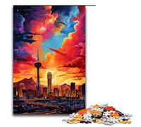 1000 Piece Jigsaw for Adults Las Vegas Nevada Is Surrounded by SplattersLots of Colour Educational Puzzle Educational Game for Birthday Chrismas 75x50cm