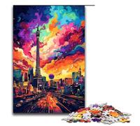 1000 Piece Jigsaw for Adults Las Vegas Nevada Is Surrounded by SplattersLots of Colour Puzzle Game Perfect Decoration for Teens Age 14 Years Up 75x50cm