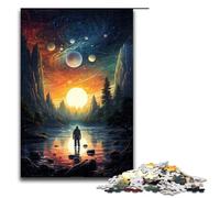 1000 Piece Jigsaw for Adults Looking at The World Alone Jigsaw Puzzles for Adults Wood Puzzle Challenging Game 75x50cm