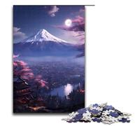 1000 Piece Jigsaw for Adults Mount Fuji Moonlight Vale Puzzle for Kids Wood Puzzle Educational Game for Adult 75x50cm