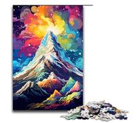 1000 Piece Jigsaw for Adults Mountain Peak Is Surrounded by SplattersLots of Color Puzzle for Kids Wood Puzzle Educational Game for Adult 75x50cm