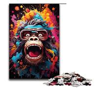 1000 Piece Jigsaw for Adults Painting Colorful Orangutan Boss Jigsaw Puzzles for Adults Wood Puzzle Challenging Game 1000 PCS(75x50cm)