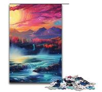 1000 Piece Jigsaw for Adults Psychedelic Niagara Falls at Night Wooden Puzzles Adults Educational Game Challenge Toy 1000 PCS(75x50cm)