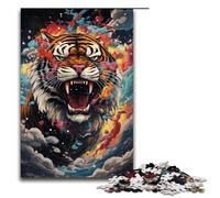 1000 Piece Jigsaw for Adults Robot Tiger by SplattersLots of Thick Coloured Cloud Jigsaw Puzzles for Adults Wood Puzzle Challenging Game 1000 PCS