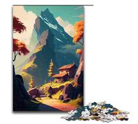 1000 Piece Jigsaw for Adults Serene Mountain Retreat Puzzle Hands on Game 75x50cm