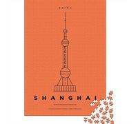 1000 Piece Jigsaw for Adults, Shanghai China, 38x26cm/1000pcs | For rainy days at home: Adult jigsaw puzzle with 1000 pieces offers a break from digital entertainment.