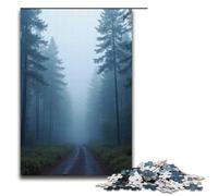 1000 Piece Jigsaw for Adults Smoke-covered Cold Forest Wooden Puzzles Adults Educational Game Challenge Toy 1000 PCS(38x26cm)