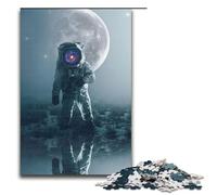 1000 Piece Jigsaw for Adults Space Astronaut Alone Jigsaw Puzzles for Adults Wood Puzzle Challenging Game 75x50cm