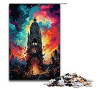 1000 Piece Jigsaw for Adults The Colorful Psychedelia of Ghent’s Bell Tower Puzzle Hands on Game 75x50cm