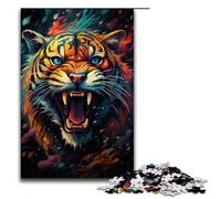1000 Piece Jigsaw for Adults The Colorful Psychedelia of Mutated Tigers Jigsaw Puzzles for Adults Wood Puzzle Challenging Game 75x50cm