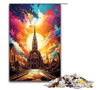 1000 Piece Jigsaw for Adults The Colorful Psychedelia of St James's Cathedral Jigsaw Puzzles for Adults Wood Puzzle Challenging Game 75x50cm