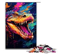 1000 Piece Jigsaw for Adults There Are Lots of Colorful Splashes Around The Crocodil Educational Puzzle Educational Game for Birthday Chrismas 75x50cm