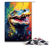 1000 Piece Jigsaw for Adults There Are Lots of Colorful Splashes Around The Crocodil Puzzle Hands on Game 75x50cm