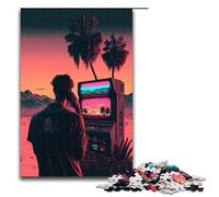1000 Piece Jigsaw for Adults Vaporwave Aesthetics Jigsaw Puzzles for Adults Wood Puzzle Challenging Game 75x50cm