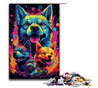 1000 Piece Jigsaw for Adults Vicious Dogs Chasing at Sunset Educational Puzzle Educational Game for Birthday Chrismas 75x50cm