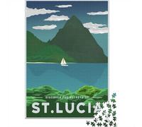 1000 Piece Jigsaw for Adults, Visit St Lucia, 38x26cm/1000pcs