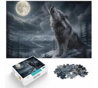1000 Piece Jigsaw for Adults, Wolf Howling at The Moon, 1000pcs (40x28cm) | For winter days with time to puzzle, this adult jigsaw puzzle with 1000 pieces turns winter downtime into puzzle time.