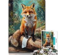 1000 Piece Jigsaw Forest Fox Adult Jigsaws 1000 Pieces Difficult,Interesting Stress Reduction Parent-child Interaction 26x38cm