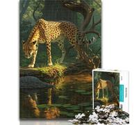 1000 Piece Jigsaw Forest Jungle Deer Cheetah Puzzles for Adults Teens 1000 Pieces,Family Game Birthday Gifts.Challenge High Difficulty 50x75cm