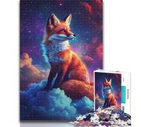 1000 Piece Jigsaw Fox in The Clouds 1000 Piece Jigsaw Puzzle for Adults And Teenagers,Unique Home Decor And Gifts for Age 14 26x38cm