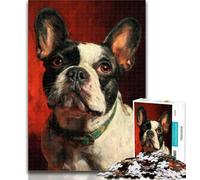 1000 Piece Jigsaw French Bulldog Jigsaw Puzzles for Adults 1000,for Is Ideal As A Gift for The Whole Family for And 14 Years Old 26x38cm