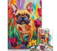 1000 Piece Jigsaw French Bulldog Jigsaw Puzzles for Teenagers 1000 Pieces,Challenging Game And Family Play Secret Santa Gifts 26x38cm