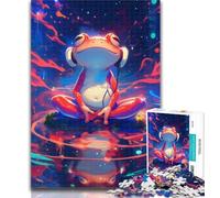 1000 Piece Jigsaw Frog Listening to Music Jigsaw Puzzles for Teenagers 1000 Pieces,Relax Games Is Ideal As A Gift for The Whole Family 26x38cm