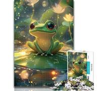 1000 Piece Jigsaw Frog on Lotus Leaf 1000 Piece Jigsaw Puzzles for Adults & Teens,Educational Stress Relief Toy Great Gifts And Toys 50x75cm