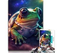 1000 Piece Jigsaw Frog Space Astronaut Jigsaw Puzzles for Teenagers,Educational Games Home Decoration Deal As Gifts for The Whole Family (50x75cm)