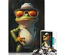 1000 Piece Jigsaw Frog Wearing Glasses 1000 Piece Jigsaw Puzzle for Adults And Teenagers,Unique Home Decor And Gifts for Age 14 50x75cm