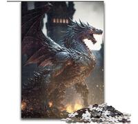 1000 Piece Jigsaw Fury Metal Dragon Jigsaw Puzzles for Adults, 1000 Piece Challenging Brain Teaser for Teenager, Family Game Night Fun size 50x75cm