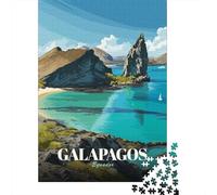 1000 Piece Jigsaw, Galapagos Islands, Ecuador Travel Poster, New Year Gift, 38x26cm/1000pcs