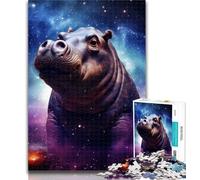 1000 Piece Jigsaw Galaxies Hippos Jigsaws Puzzles 1000 Pieces for Adults Gifts,with Matching Poster And Trivia Sheet for Age 14 26x38cm