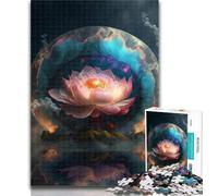 1000 Piece Jigsaw Galaxy Art Lotus Jigsaw Puzzles for Teenagers 1000 Pieces,Relax Games Is Ideal As A Gift for The Whole Family 26x38cm