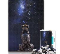1000 Piece Jigsaw Galaxy Cheetah 1000 Piece Jigsaw Puzzles for Adults & Teens,Educational Stress Relief Toy Great Gifts And Toys 50x75cm