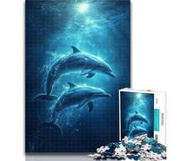 1000 Piece Jigsaw Galaxy Dolphin 1000 Piece Jigsaw Puzzles for Adults,Toys Educational Games Stress Relieving Unique Home Decor And Gifts 50x75cm