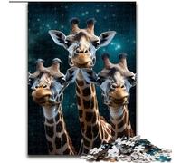 1000 Piece Jigsaw Galaxy Giraffe 1000-Piece Jigsaw Puzzle Perfect for Home & Office Decor, Parties, Birthdays (Size 38x26cm)