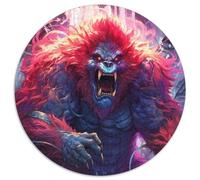 1000 Piece Jigsaw Giant Gorilla Super Power 1000-Piece Round Jigsaw Puzzle Challenging Brain Teaser for Teenagers, Family Game Night Fun 1000pcs (67.5x67.5cm)
