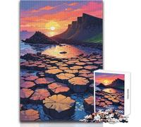 1000 Piece Jigsaw Giant's Causeway Coast Relaxing Leisure Time Activity Precision Cut Smooth Edge Play Toy Size 50x75cm